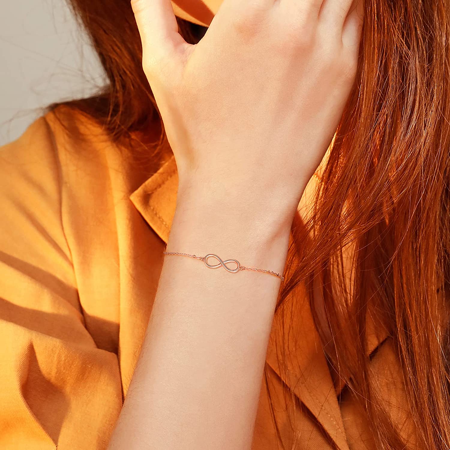 FANCIME "Ever Eternal" 14K Solid Gold Shiny Infinity Bracelet Model