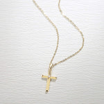 FANCIME "Faith In Heart" 14K Yellow Gold Diamond Cross Necklace Full2