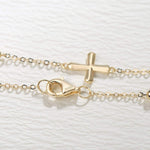FANCIME "Emilia" Cross Gold Beads 14K Yellow Gold Bracelet Link