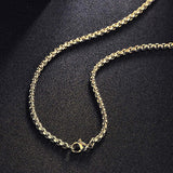 FANCIME Plated Mens Beveled Cross 14K Yellow Gold Necklace Link