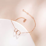 FANCIME Two Interlocking Infinity Eternity 14K Solid Gold Bracelet Show