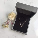 FANCIME Horseshoe Necklace14K Solid Yellow Gold Necklace Box