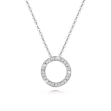 FANCIME "Eternity Circle" Halo Open 14K White Gold Necklace Main