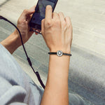 FANCIME COURAGE  Mens Leather Sterling Silver Bracelet Model