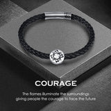FANCIME COURAGE  Mens Leather Sterling Silver Bracelet Poster