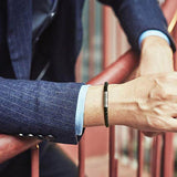 DESTINATION 925 Sterling Silver Mens Leather Bracelet Fine Jewelry for Men