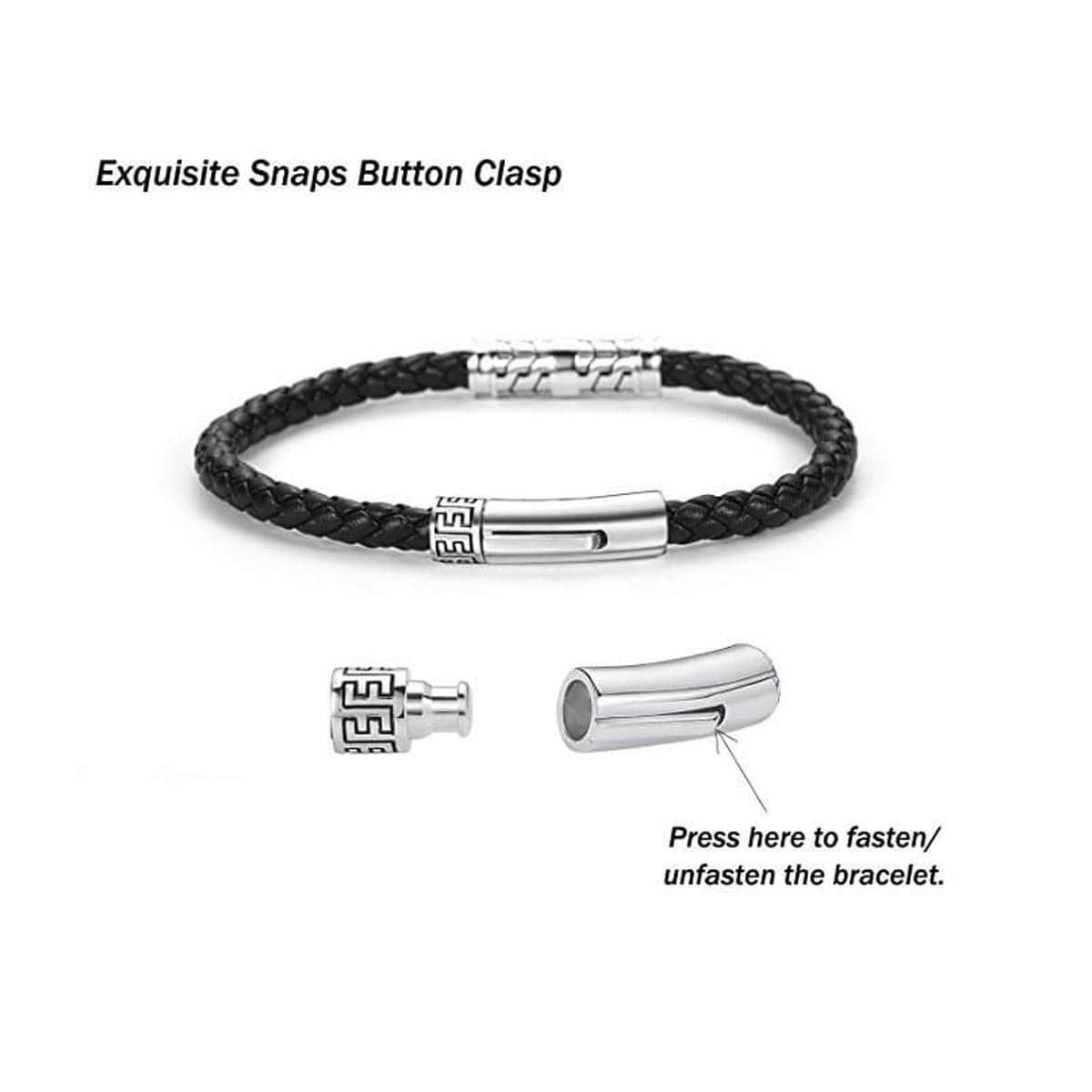 DESTINATION 925 Sterling Silver Real Leather Bracelet for Men