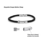 DESTINATION 925 Sterling Silver Real Leather Bracelet for Men