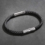 FANCIME DESTINATION Mens Leather Sterling Silver Bracelet Show
