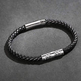 FANCIME DESTINATION Mens Leather Sterling Silver Bracelet Show