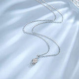 FANCIME Half Carat Music Note 14K Solid White Gold Necklace Full