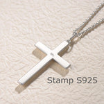FANCIME High Polished Cross Sterling Silver Necklace Back