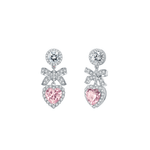 FANCIME "Charm Me" Heart Bow Sterling Silver Drop Earrings Main