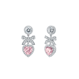FANCIME "Charm Me" Heart Bow Sterling Silver Drop Earrings Main