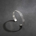 FANCIME FEARLESSNESS Mens Open Cuff Sterling Silver Bracelet Show