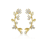 FANCIME "Blooming Flowers" Diamond 14K Yellow Gold Post Earrings Main