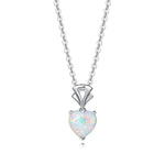 FANCIME Opal October Gemstone Sterling Silver Necklace Main