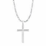 FANCIME Mens Gold Plated Beveled Cross Sterling Silver Necklace Main