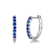 FANCIME Blue Sapphire 14k White Gold Hoop Earrings Main