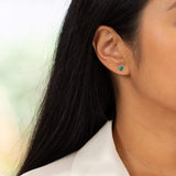 Everyday real black opal earrings in yellow gold