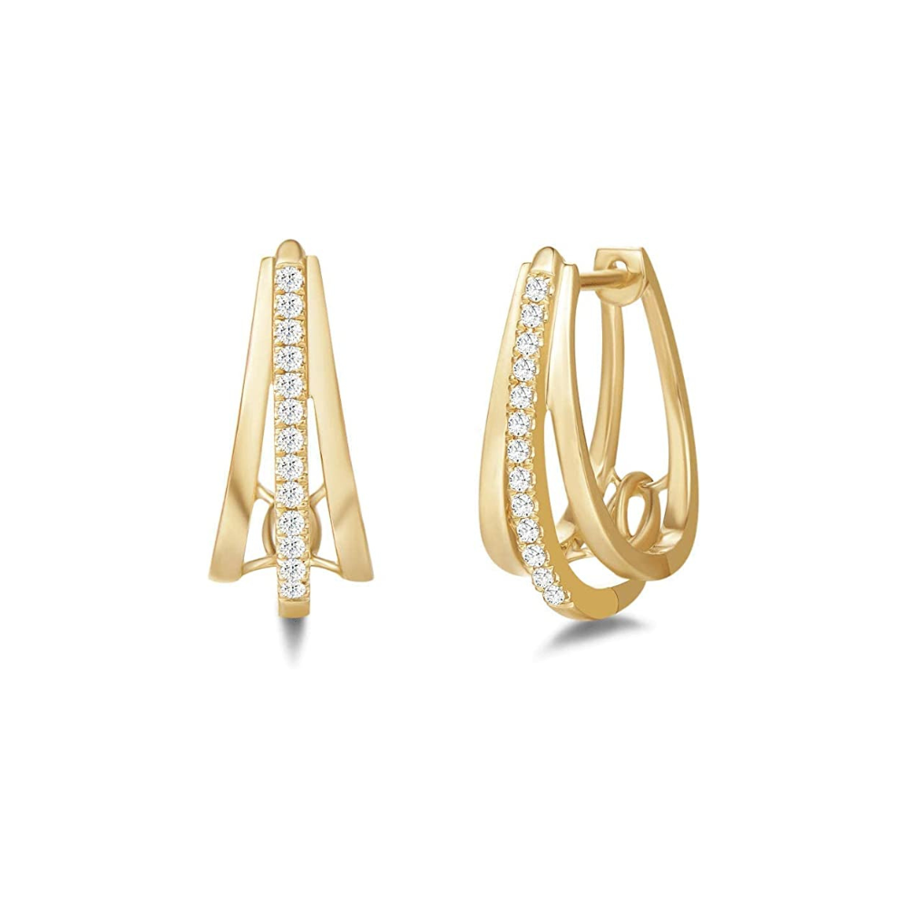 FANCIME U Shape Mini Cartilage 14K Yellow Gold Hoop Earrings Main