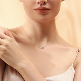 FANCIME CZ Dragonfly 14k Solid White Gold Necklace Show2