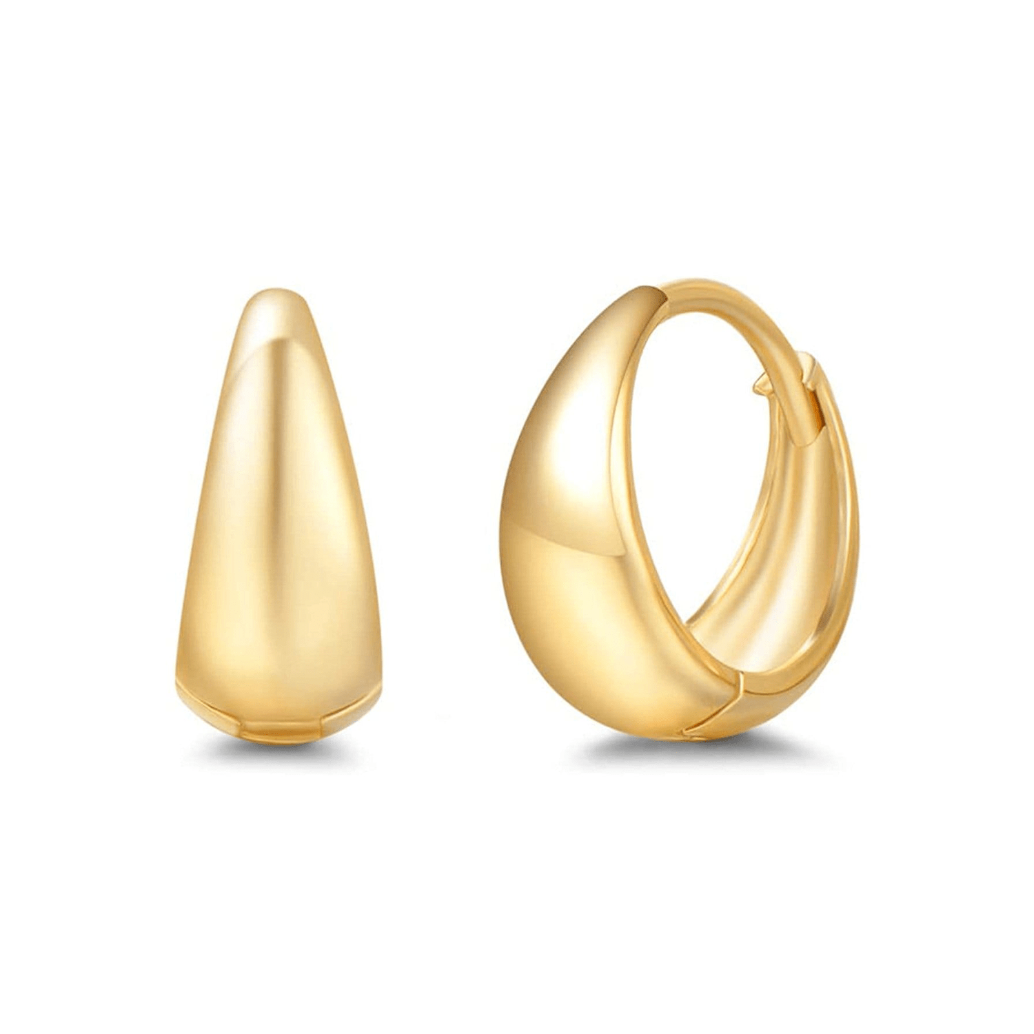 Classic hoop earrings in 14k real gold