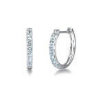 FANCIME Classic Aquamarine 14k White Gold Hoop Earrings Main